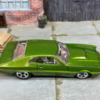 Loose Hot Wheels 1972 Ford Grand Torino Sport Dressed in Green with Green Stripes