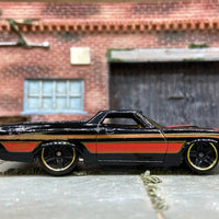 Loose Hot Wheels 1972 Ford Ranchero Dressed in Black and Red
