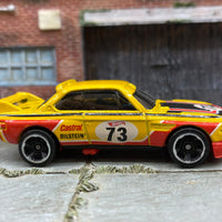 Loose Hot Wheels - 1973 BMW 3.0 CSL - Yellow, Black and Orange 73