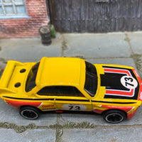 Loose Hot Wheels - 1973 BMW 3.0 CSL - Yellow, Black and Orange 73