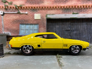 Loose Hot Wheels 1973 Ford Falcon XB Dressed in Yellow and Black