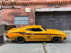 Loose Hot Wheels 1973 Ford Falcon XB Dressed in Yellow and Black