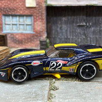 Loose Hot Wheels 1976 Chevy Corvette Greenwood Dressed in Dark Blue and Gold 22
