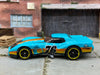Loose Hot Wheels 1976 Chevy Corvette Greenwood Dressed in Light Blue, Black and Orange 76
