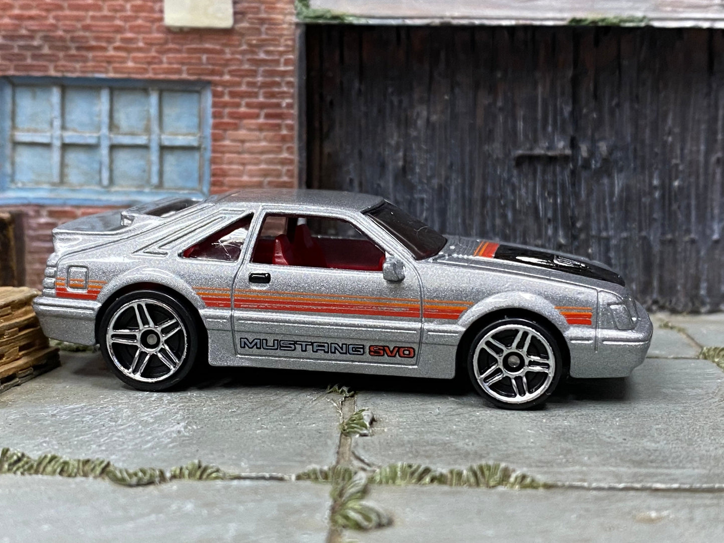 Loose Hot Wheels - 1984 Ford Mustang SVO - Silver and Black