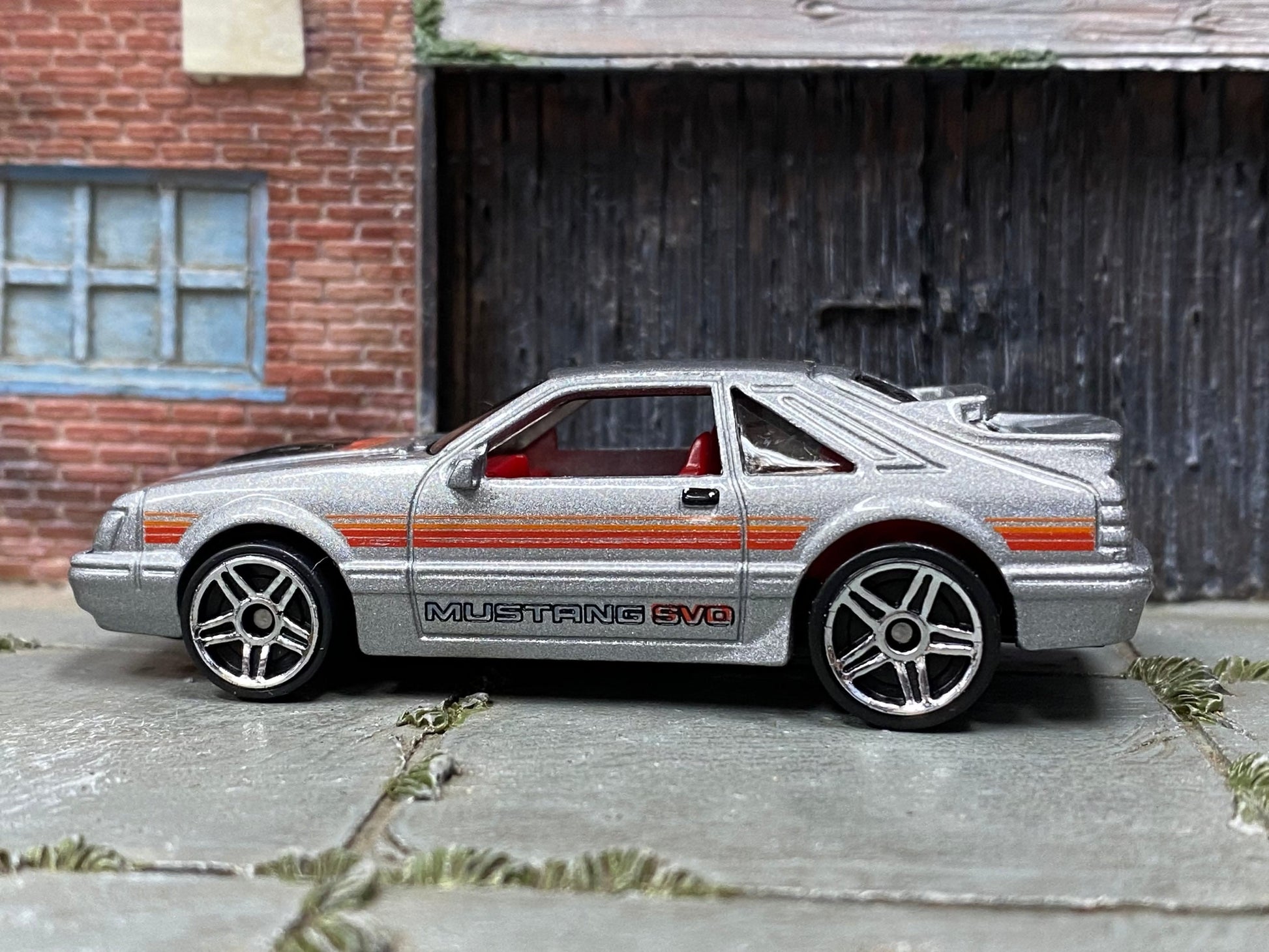 Loose Hot Wheels - 1984 Ford Mustang SVO - Silver and Black