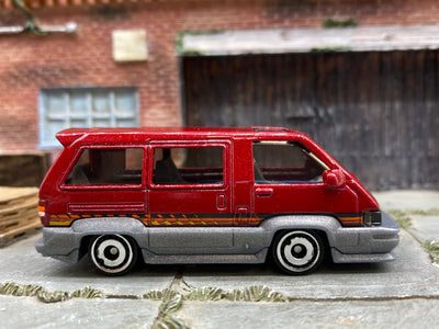 Loose Hot Wheels - 1986 Toyota Van - Dark Red and Gray