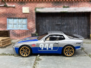 Loose Hot Wheels - 1989 Porsche 944 Turbo - Silver and Blue Urban Outlaw Livery