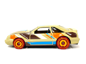 Loose Hot Wheels - 1992 Ford Mustang Fox Body - Tan, Blue, Brown and Orange