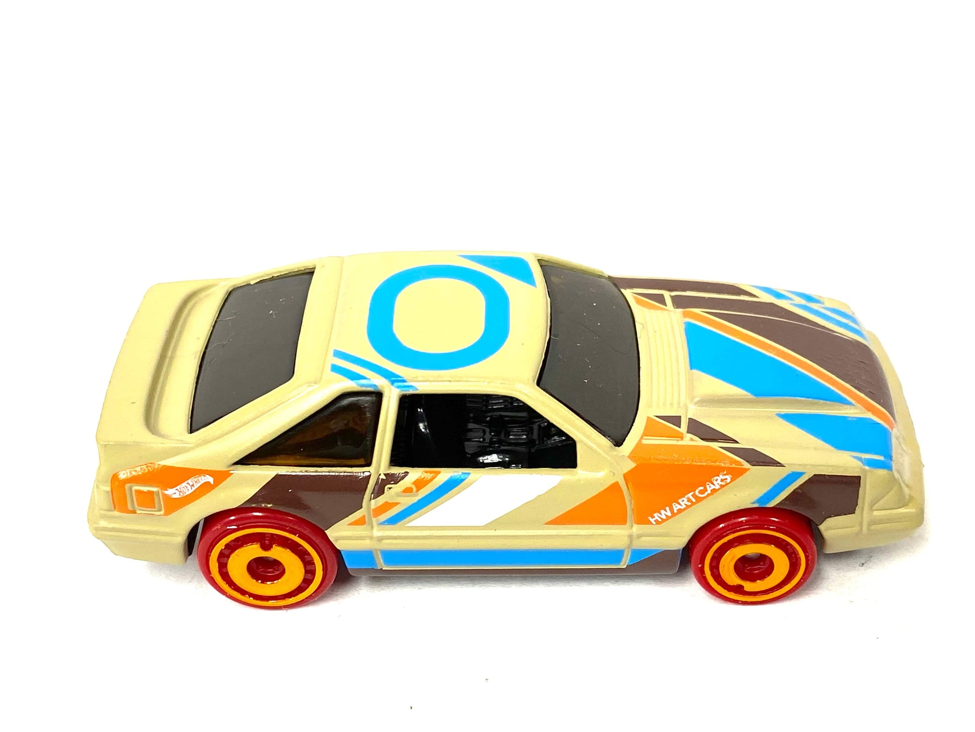 Loose Hot Wheels - 1992 Ford Mustang Fox Body - Tan, Blue, Brown and Orange