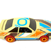 Loose Hot Wheels - 1992 Ford Mustang Fox Body - Tan, Blue, Brown and Orange