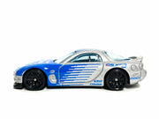 Loose Hot Wheels - 1995 Mazda RX-7 - Blue and Silver Falken Tires