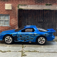 Loose Hot Wheels - 1998 Pontiac Firebird - Blue with Tribal Flames
