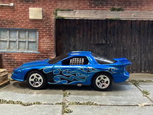 Loose Hot Wheels - 1998 Pontiac Firebird - Blue with Tribal Flames