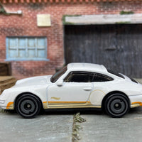Loose Hot Wheels 1998 Porsche Carrera Dressed in White with Stripes