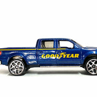 Loose Hot Wheels - 2009 Ford F150 - Blue and Yellow Goodyear Livery