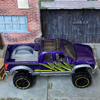Loose Hot Wheels - 2010 Toyota Tundra Off Road 4x4 - Purple, Green and Gray