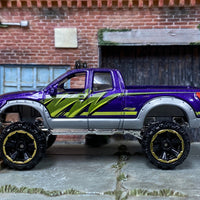Loose Hot Wheels - 2010 Toyota Tundra Off Road 4x4 - Purple, Green and Gray