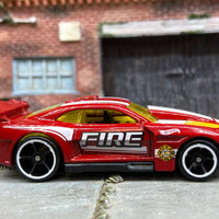 Loose Hot Wheels 2011 Chevy Camaro Dressed in Fire Services Red, White and Yellow