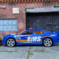 Loose Hot Wheels - 2015 Dodge Charger SRT - EMS Blue, White and Orange