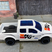Loose Hot Wheels 2015 Ford F150 4X4 Truck Dressed In White K&N Filters Livery