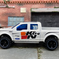 Loose Hot Wheels 2015 Ford F150 4X4 Truck Dressed In White K&N Filters Livery