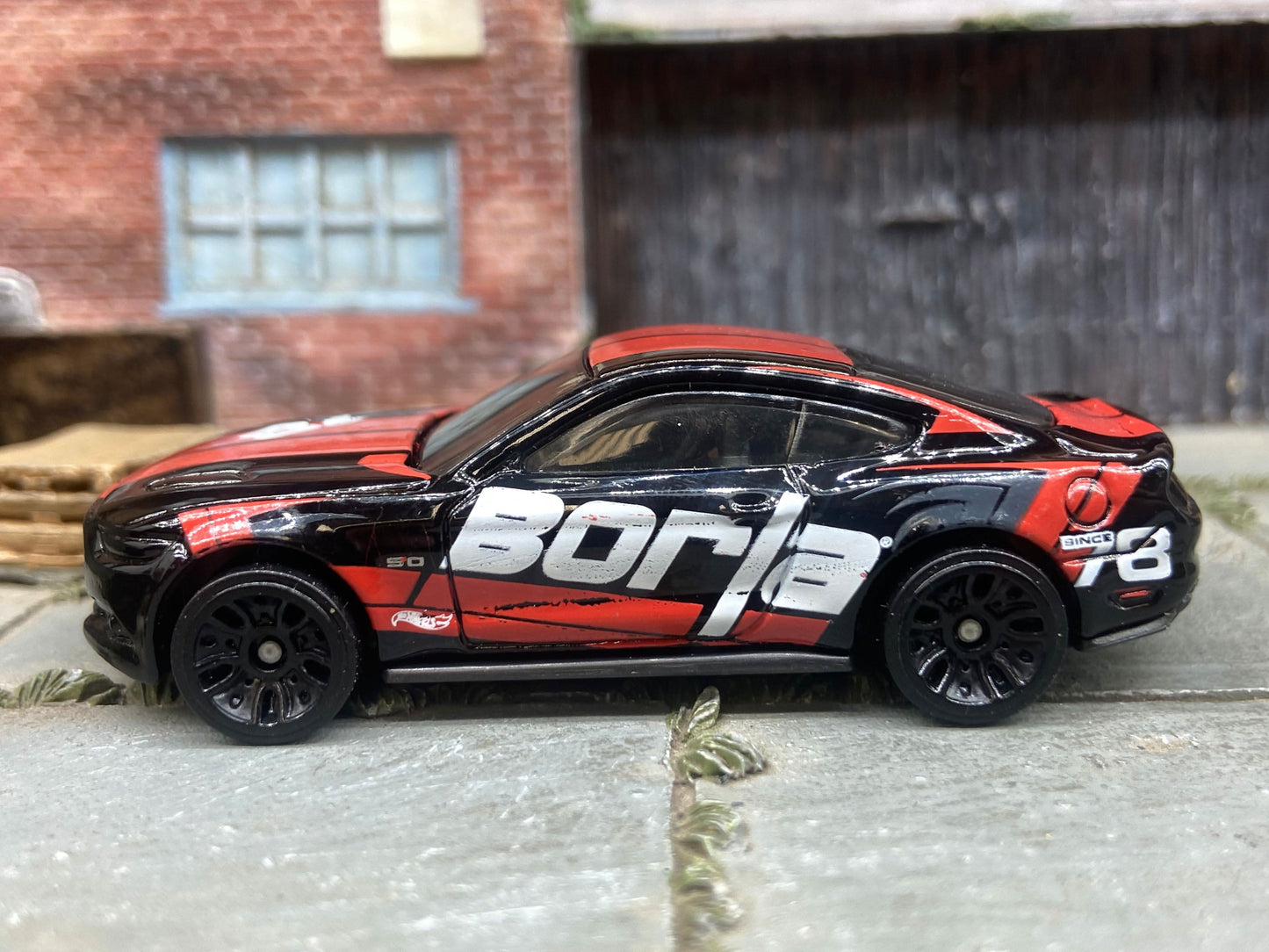 Loose Hot Wheels - 2018 Ford Mustang GT - Black and Red Borla Livery
