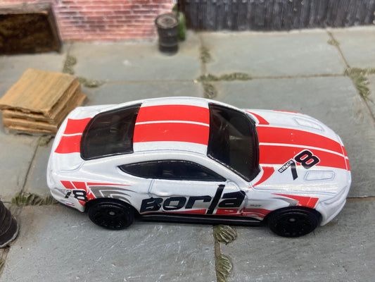 Loose Hot Wheels - 2018 Ford Mustang GT - White and Red Borla Livery