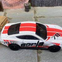 Loose Hot Wheels 2015 Ford Mustang GT Dressed in White and Red Borla Livery