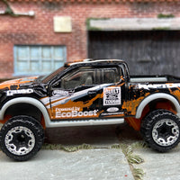 Loose Hot Wheels 2017 Ford F150 Raptor 4X4 Truck Dressed In Black and Orange Eco Boost Livery