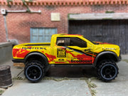 Loose Hot Wheels - 2017 Ford F150 Raptor 4X4 Truck - Yellow Eco Boost Livery
