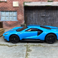 Loose Hot Wheels 2017 Ford GT Dressed in Blue and Black