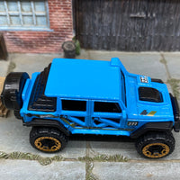 Loose Hot Wheels 2017 Jeep Wrangler - Light Blue