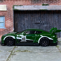 Loose Hot Wheels - 2018 Bentley Continental GT3 - Green, White and Black Bentley Race Livery