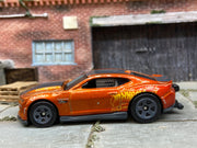 Loose Hot Wheels 2018 Chevy Camaro COPO Drag Car Dressed in Orange and Black