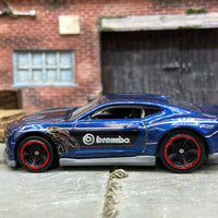 Loose Hot Wheels 2018 Chevy Camaro SS Dressed in Blue and Black Brembo Brakes Livery