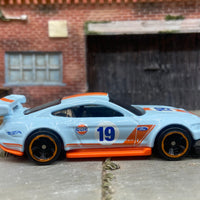 Loose Hot Wheels 2018 Custom Ford Mustang GT Race Car Dressed in Blue GULF Livery