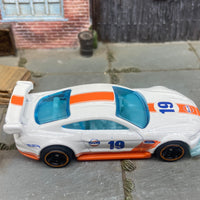 Loose Hot Wheels 2018 Custom Ford Mustang GT Race Car Dressed in White GULF Livery