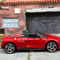 Loose Hot Wheels 2019 Audi R8 Spyder Dressed in Red and Black