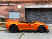 Loose Hot Wheels 2019 Chevy Corvette ZR1 Convertible Dressed in Orange