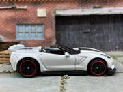 Loose Hot Wheels 2019 Chevy Corvette ZR1 Convertible Dressed in White and Black