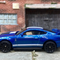 Loose Hot Wheels 2020 Ford Mustang Shelby GT500 Dressed in Blue and White