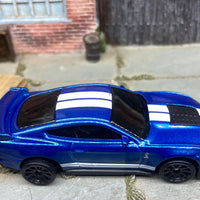 Loose Hot Wheels 2020 Ford Mustang Shelby GT500 Dressed in Blue and White