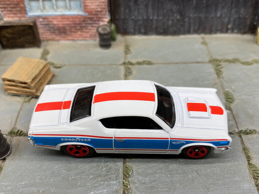 Loose Hot Wheels - AMC Rebel Machine - White, Blue and Red Goodyear Livery