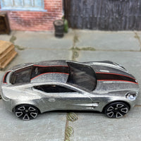 Loose Hot Wheels Aston Martin One-77 Dressed in Silver and Black
