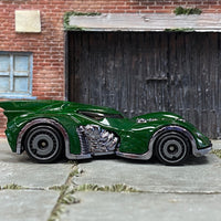 Loose Hot Wheels - Batman Batmobile Arkham Asylum - Dark Green