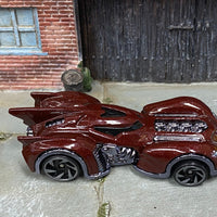 Loose Hot Wheels - Batman Batmobile Arkham Asylum - Dark Red