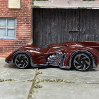 Loose Hot Wheels - Batman Batmobile Arkham Asylum - Dark Red