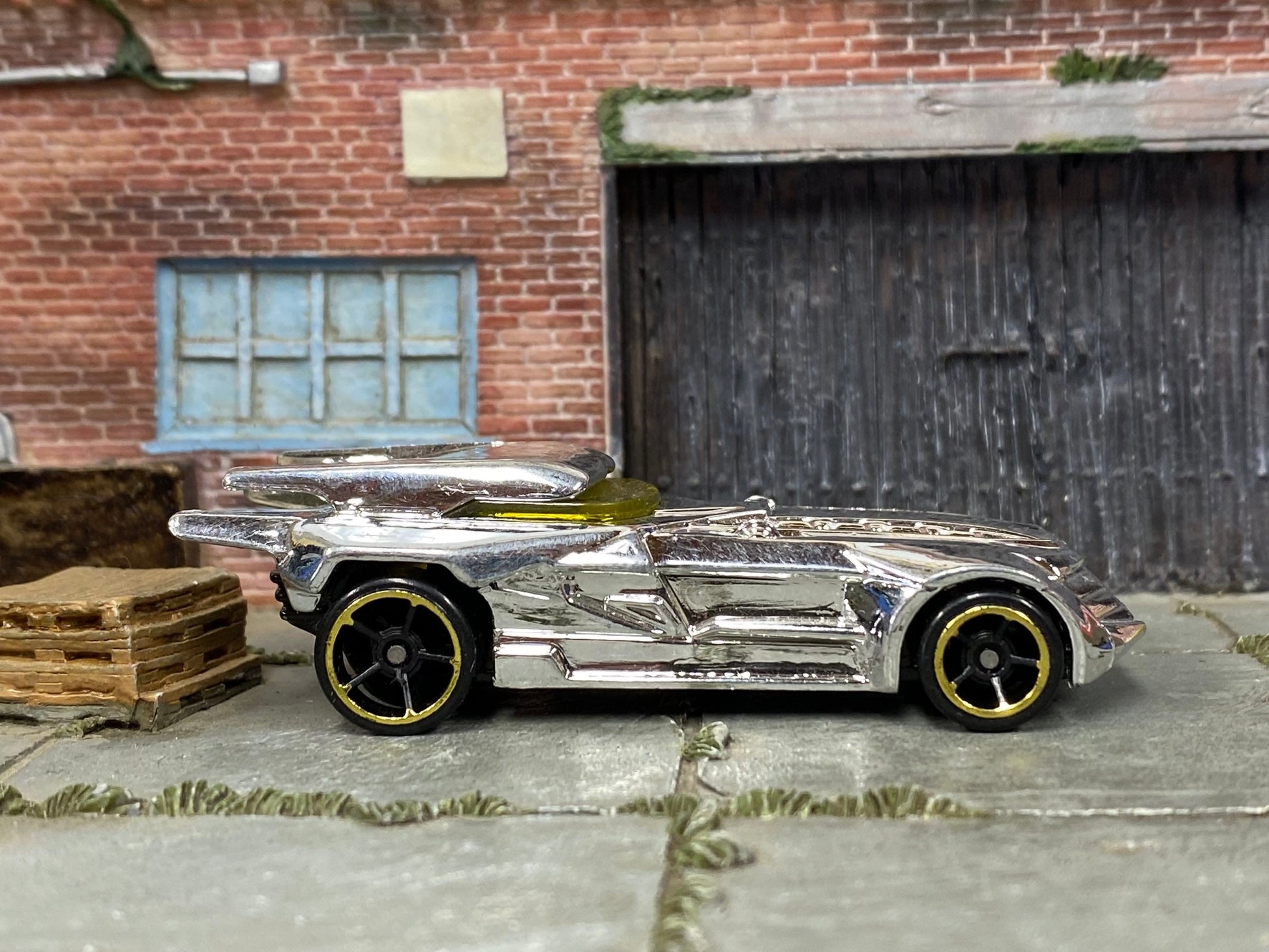 Loose Hot Wheels - Batman Batmobile "The Batman" Car - Chrome