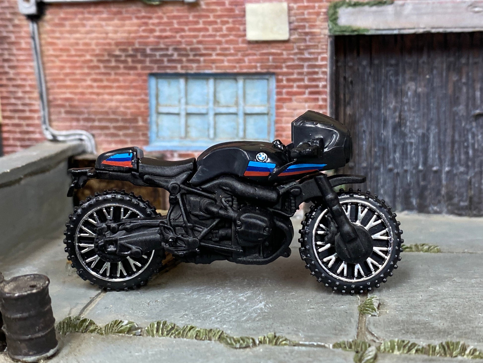 Loose Hot Wheels - BMW R nineT Racer Motorcycle - Black, Red and Blue